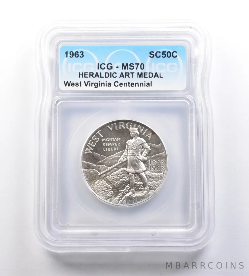 1963 So-Called Half Dollar West Virginia Centennial MS70 ICG *7150