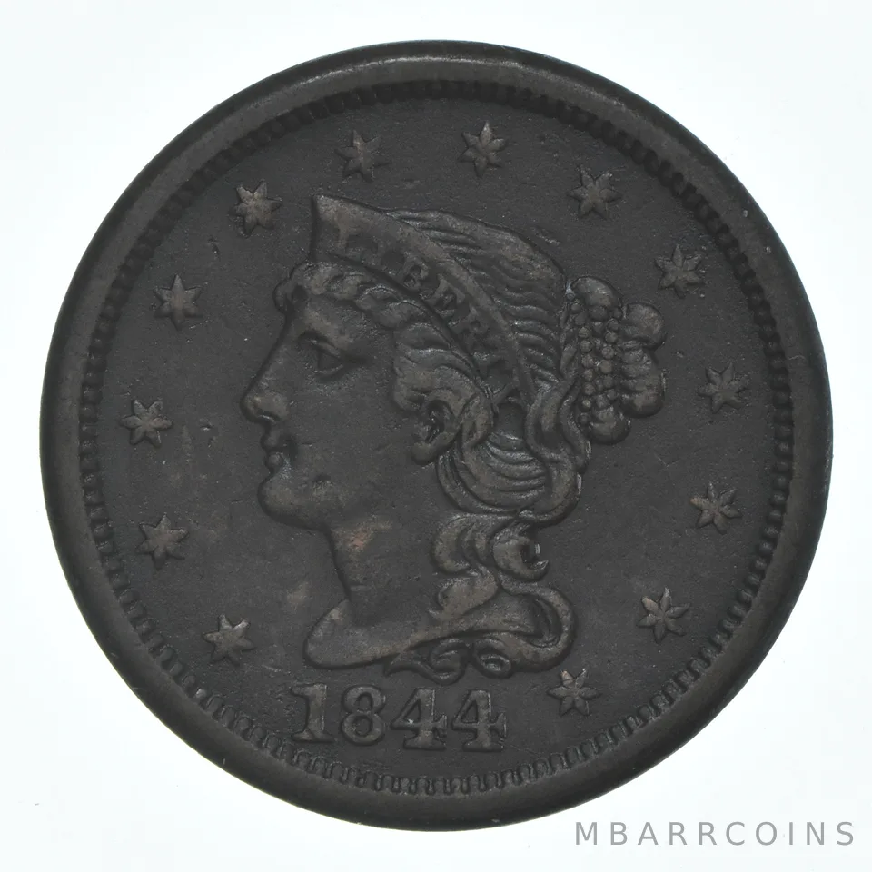 1844 Braided Hair Large Cent *6102