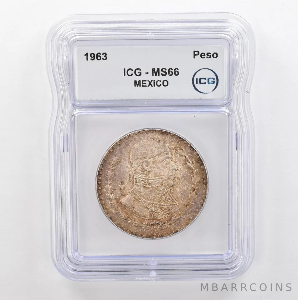 1963 Mo Mexico Peso MS66 ICG Beautiful Tone *5364