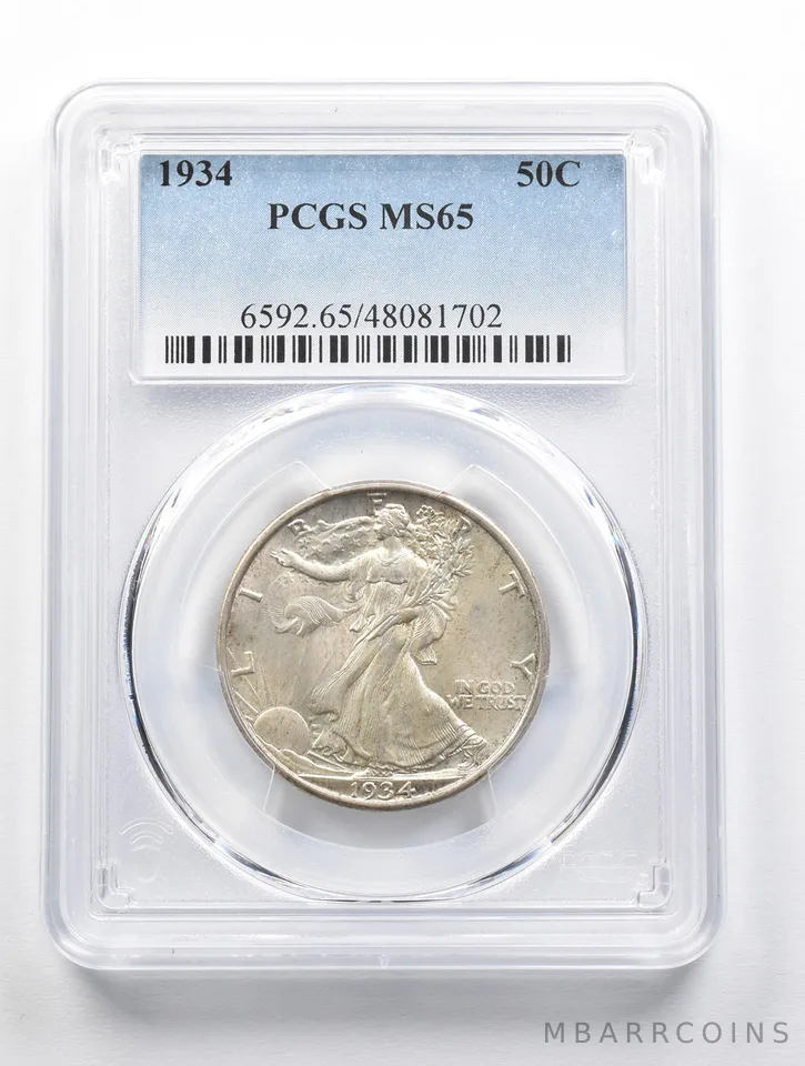 MS65 1934 Walking Liberty Half Dollar PCGS *3470