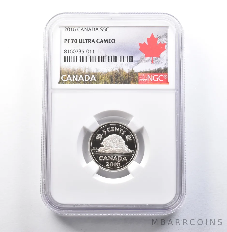 2016 Canada 5 Cents Silver PF70 UCAM NGC *5868
