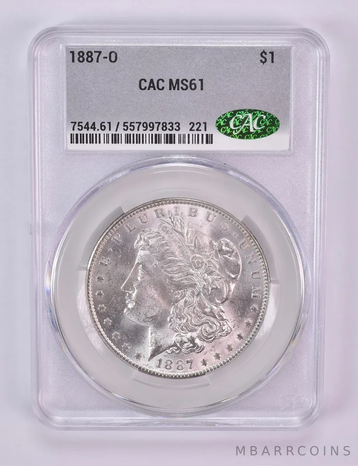 1887-O Morgan Silver Dollar MS61 CAC CACg