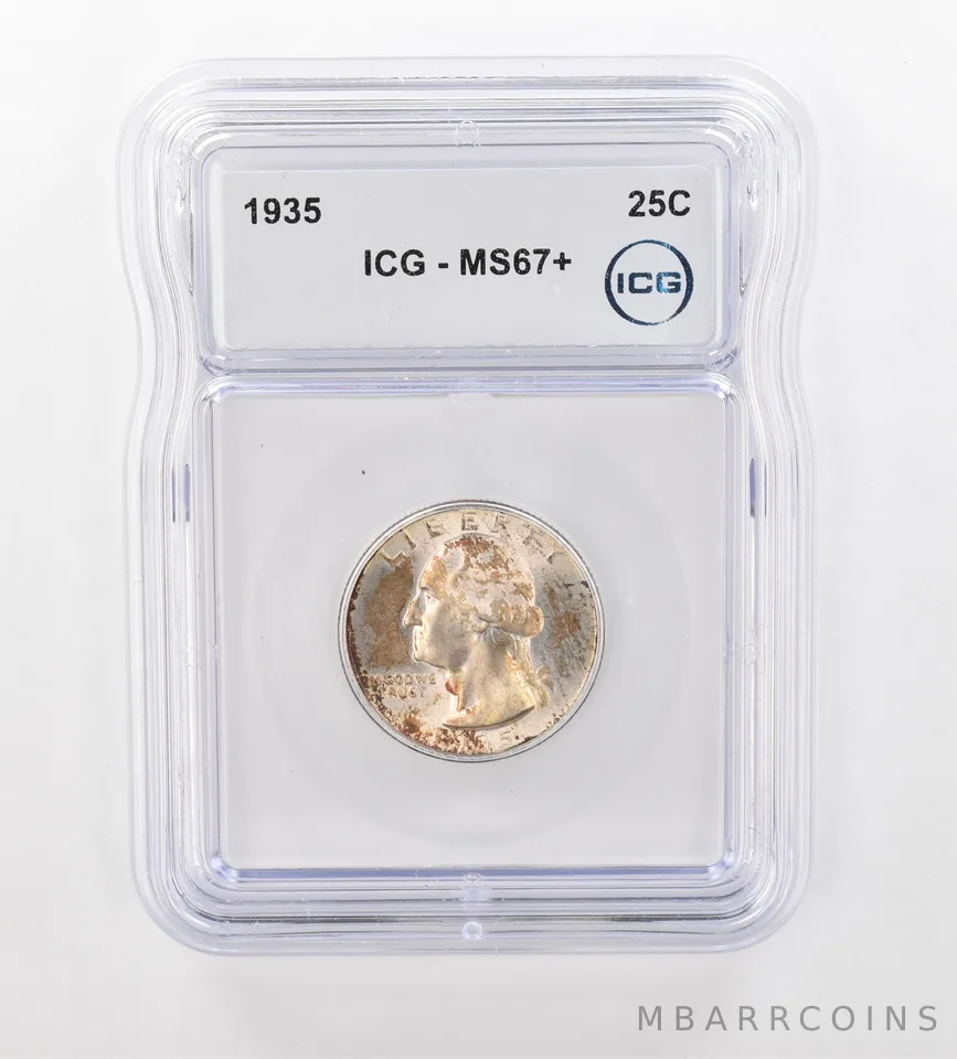 1935 Washington Quarter MS67+ ICG Beautiful Tone *0922
