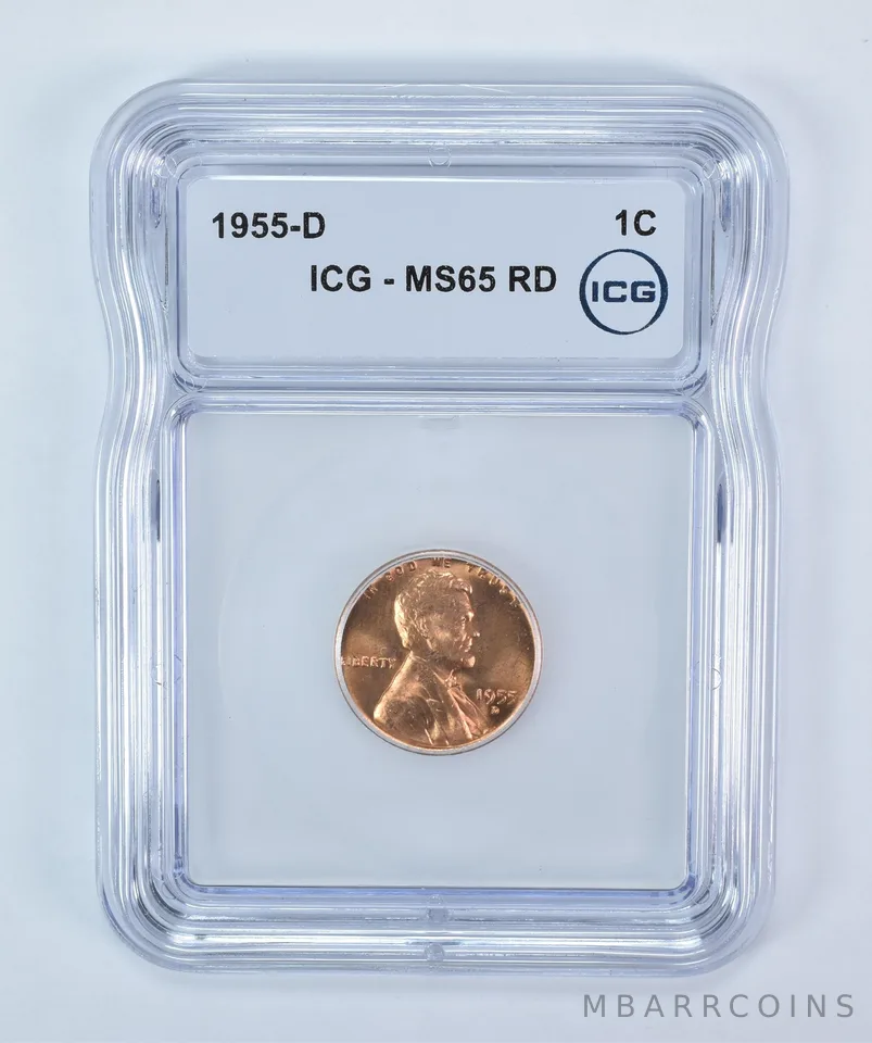 1955-D Lincoln Wheat Cent MS65 RD ICG