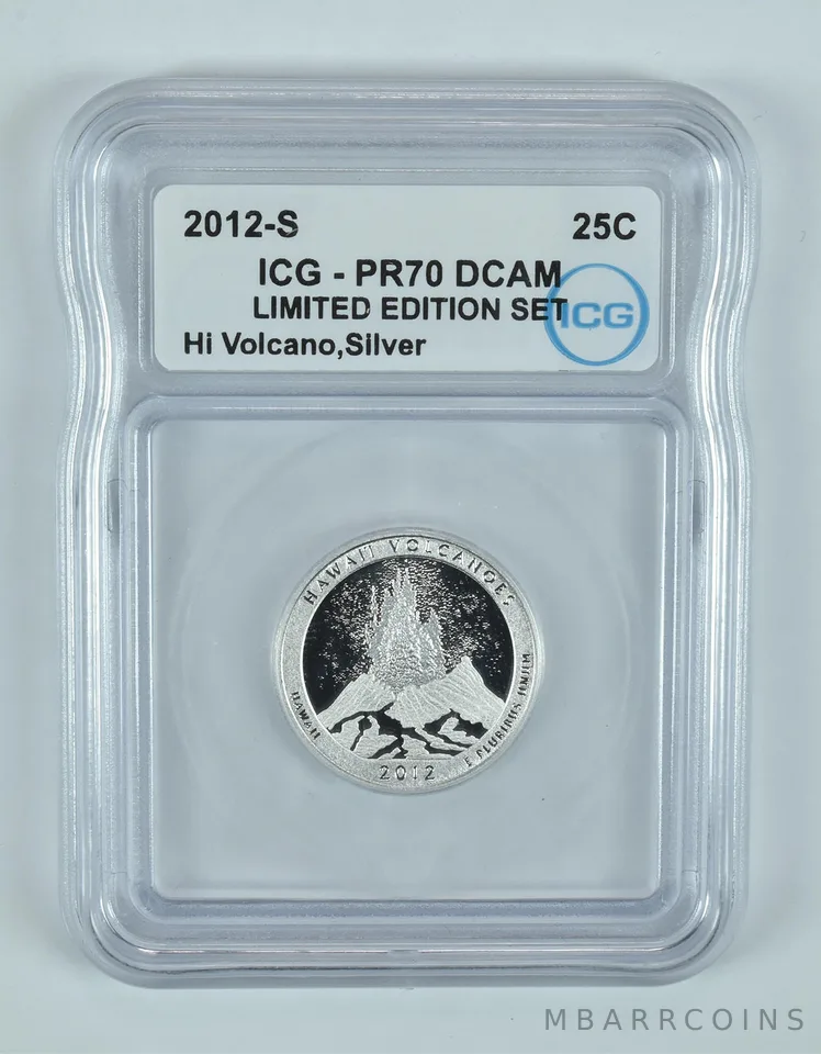 2012-S Washington Quarter Silver ATB Volcanoes Limited Edition Set PR70 DCAM ICG
