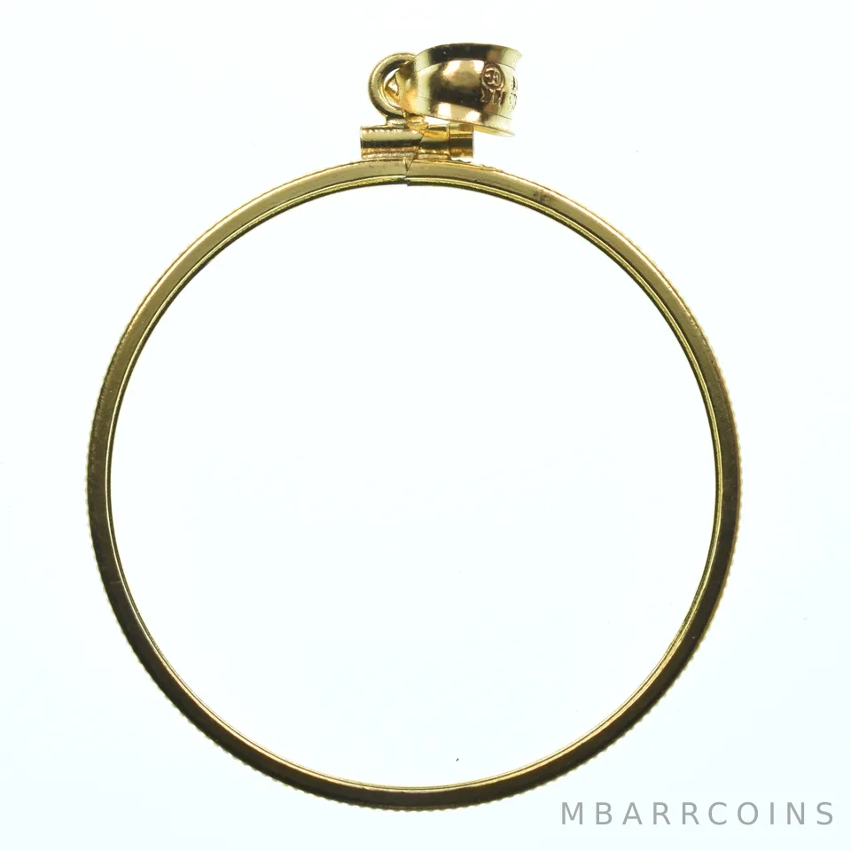 14K Gold Filled 34.3 MM Coin Bezel Pendant Frame Edge a2414