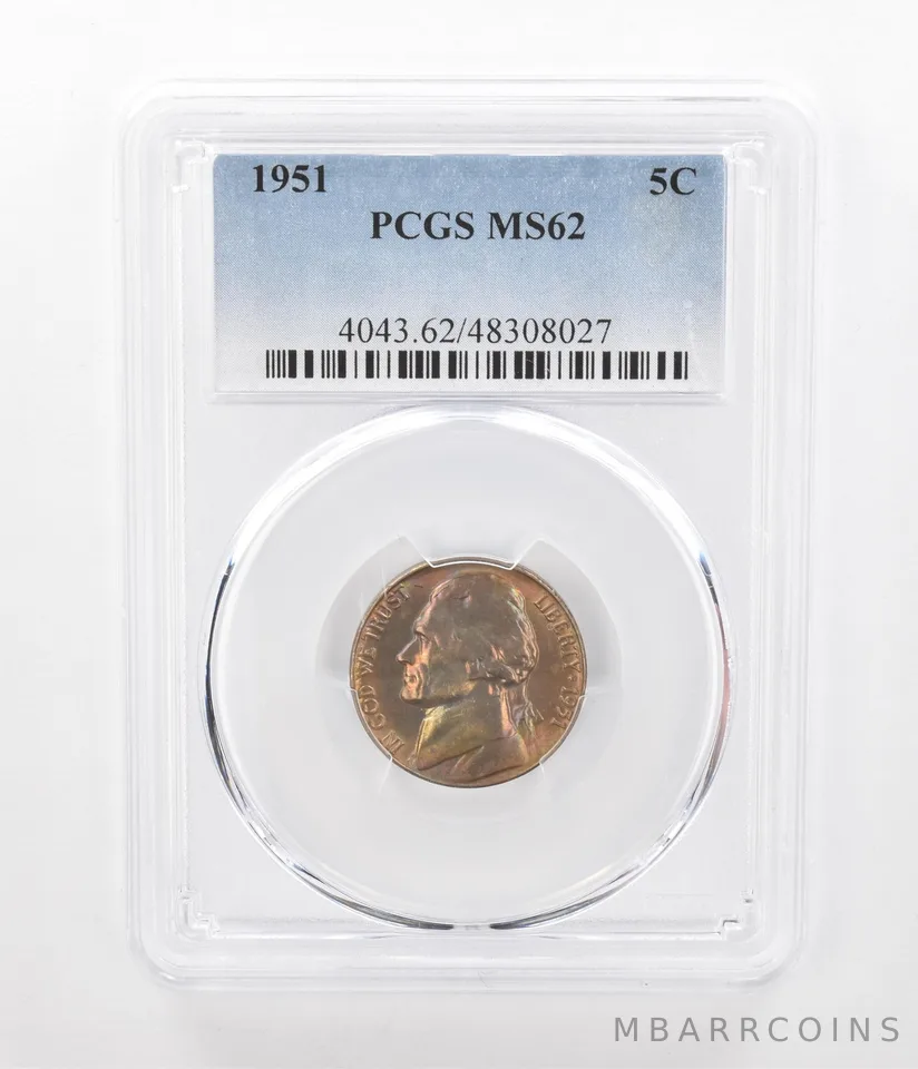 1951 Jefferson Nickel MS62 PCGS Beautiful Tone *2389