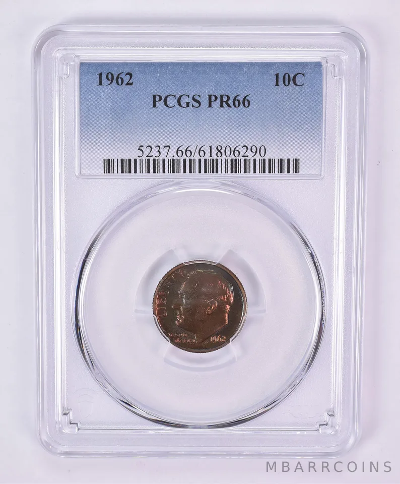1962 Roosevelt Dime PR66 PCGS Beautiful Tone *1115