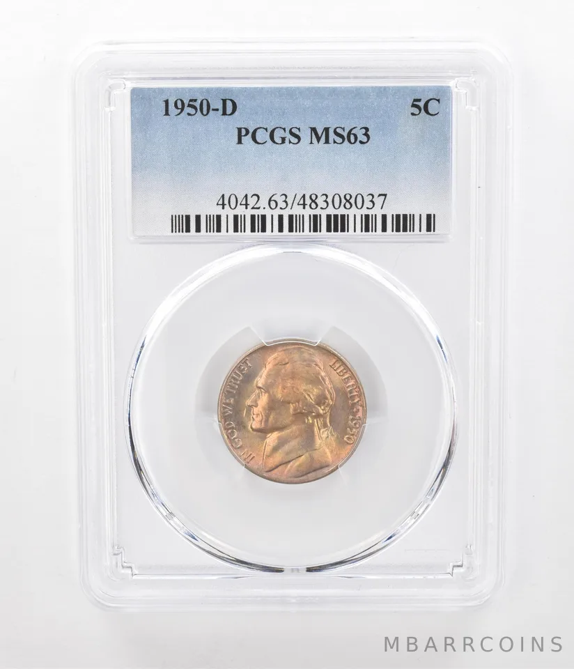 1950-D Jefferson Nickel MS63 PCGS Beautiful Tone *2406
