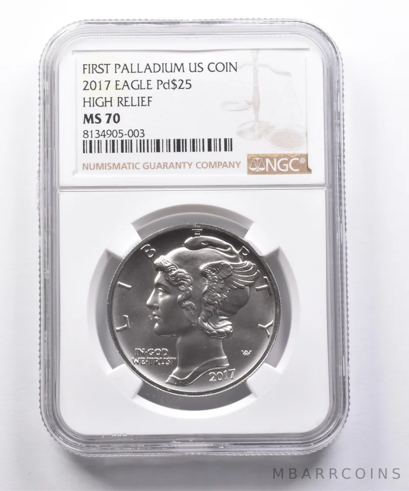MS70 2017 $25 American Palladium Eagle High Relief 1 Oz Palladium NGC *4942