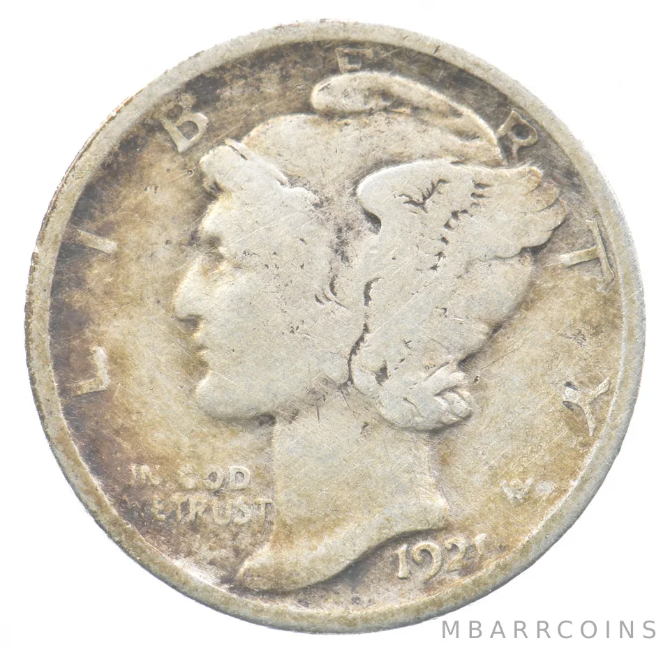 1921 Mercury Dime *7518