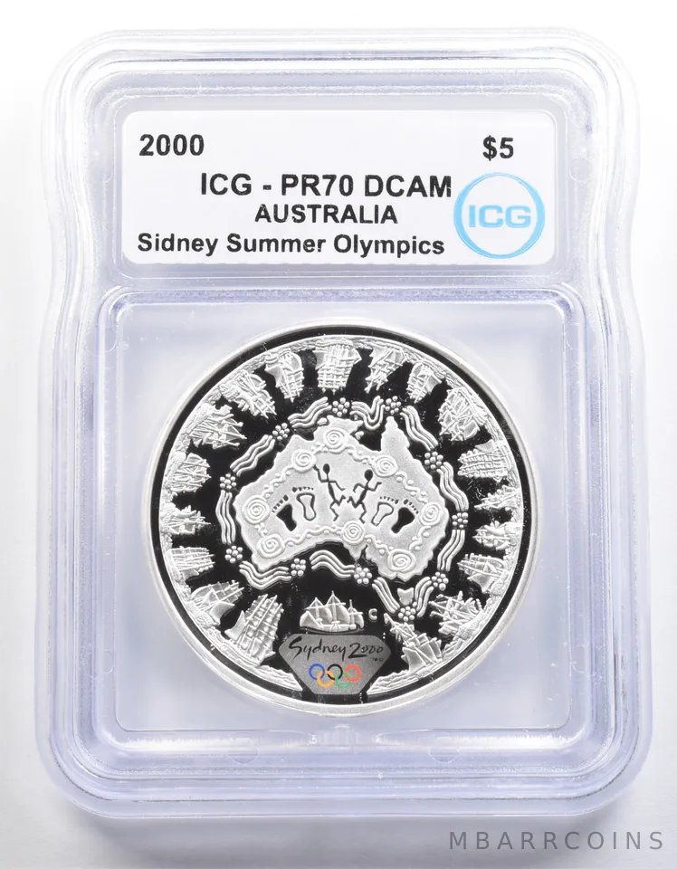 2000 Australia 5 Dollars Sydney Summer Olympics A Sea Change I PR70 ICG a4063