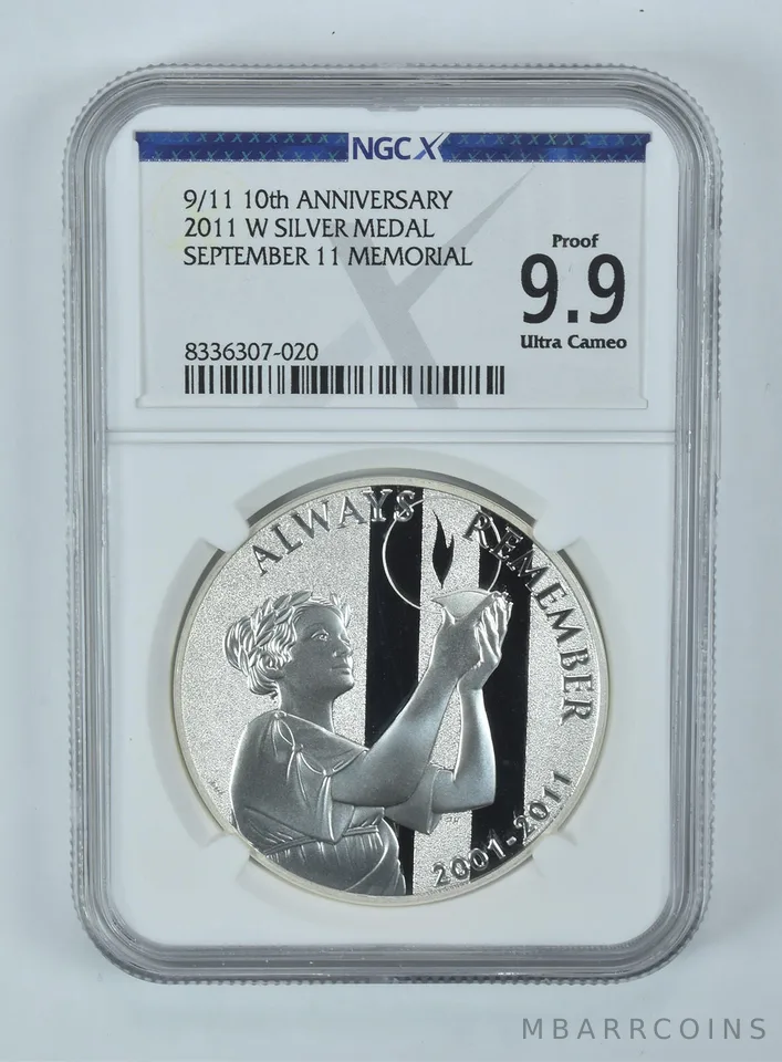 2011-W September 11th Silver Medal 9/11 10th Anniv. Proof 9.9 NGC X NGCX