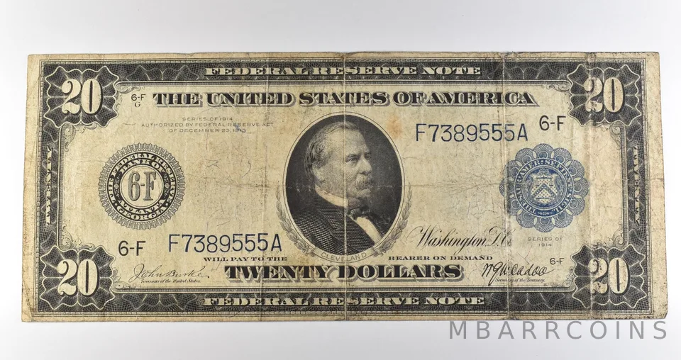 1914 $20 Atlanta GA FRN Large Note Blue Seal *3656