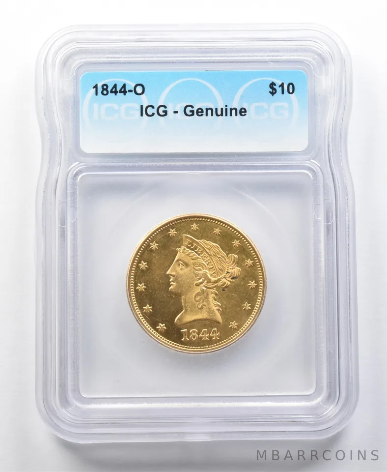 1844-O $10 Liberty Head Gold Eagle Genuine ICG *8538