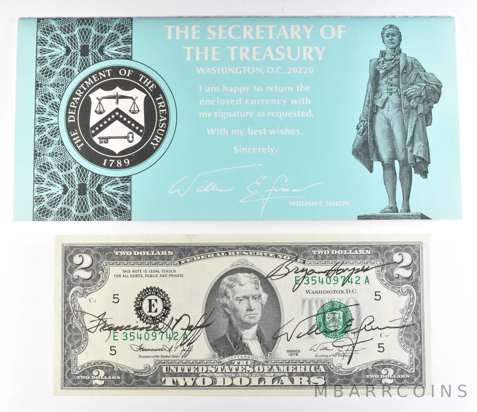 1976 $2 Richmond VA FRN Green Seal Courtesy Signature *0926