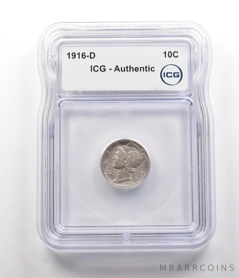 1916-D Mercury Dime Authentic ICG a6755