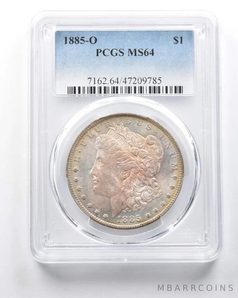 1885-O Morgan Silver Dollar MS64 PCGS INSANE Color *8404