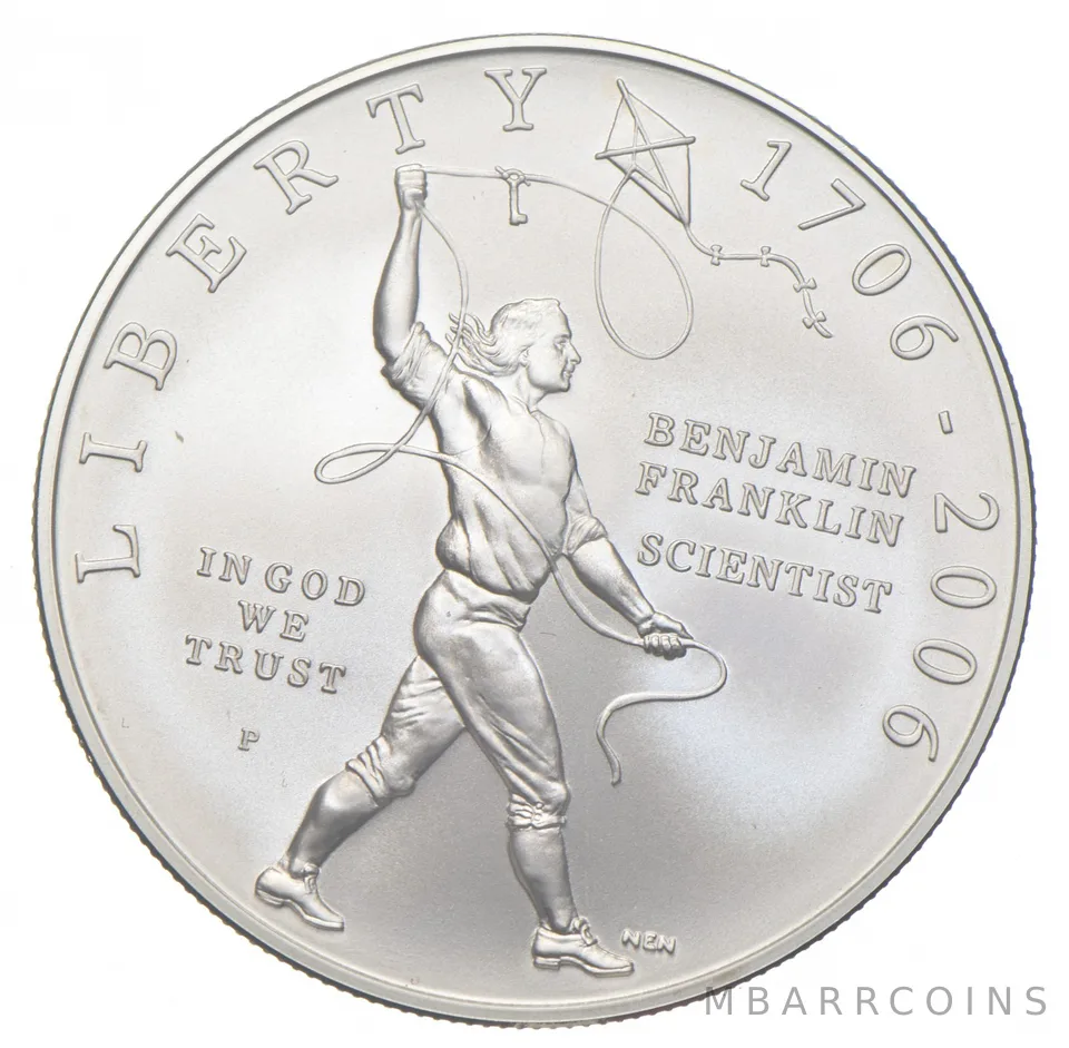 2006-P Unc Ben Franklin Scientist Commemorative Silver Dollar $1
