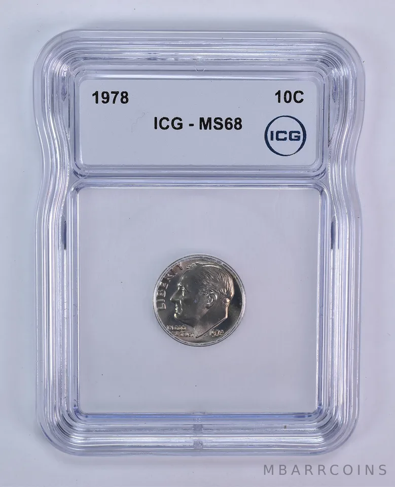 1978 Roosevelt Dime MS68 ICG