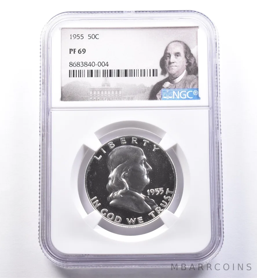 1955 Franklin Half Dollar PF69 NGC Cameo Look - NIce Contrast *8932