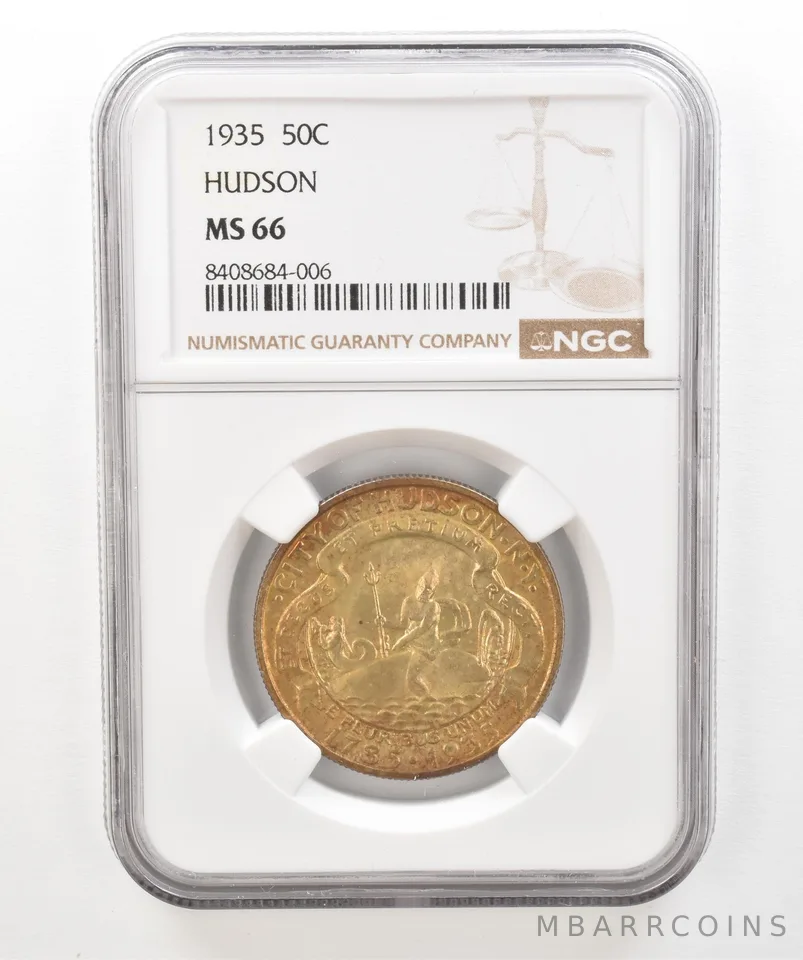 1935 Hudson Commemorative Half Dollar MS66 NGC Beautiful Tone *5204