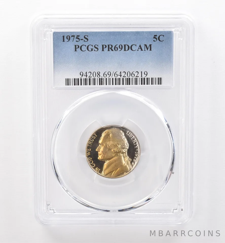 1975-S Jefferson Nickel PR69 DCAM PCGS Beautiful Tone *9528