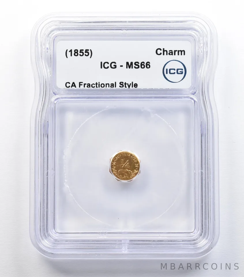(1855) California Fractional Gold Style Charm Liberty Head MS66 ICG *9288