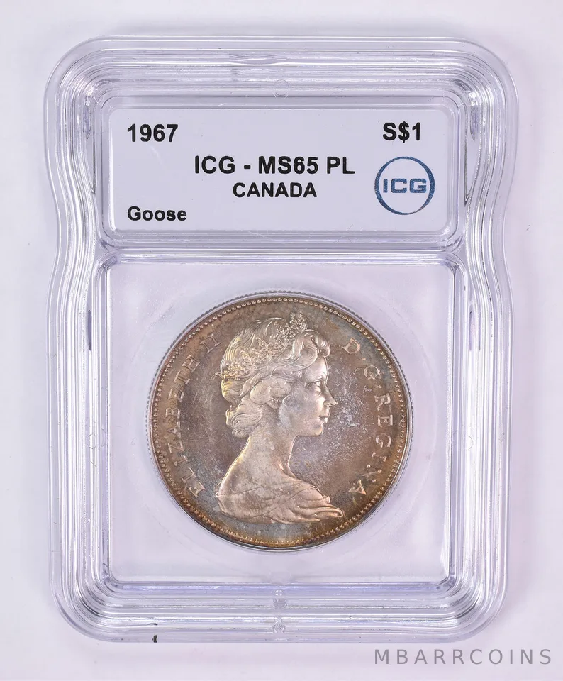 1967 Canada 1 Dollar Silver Goose MS65 PL ICG Beautiful Tone *1178