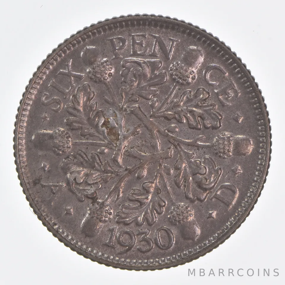 Better Date - 1930 Great Britain 6 Pence World Coin- Silver *042