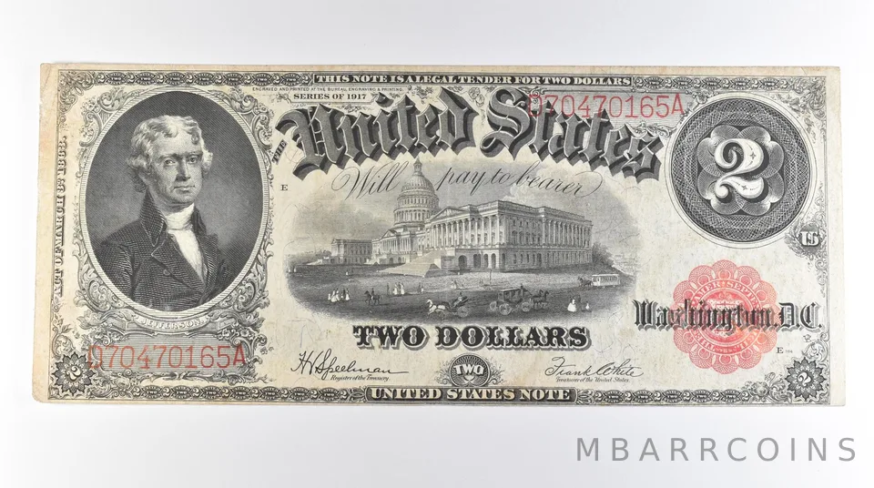 1917 $2 Legal Tender Large Note Red Seal FR#60 *0583