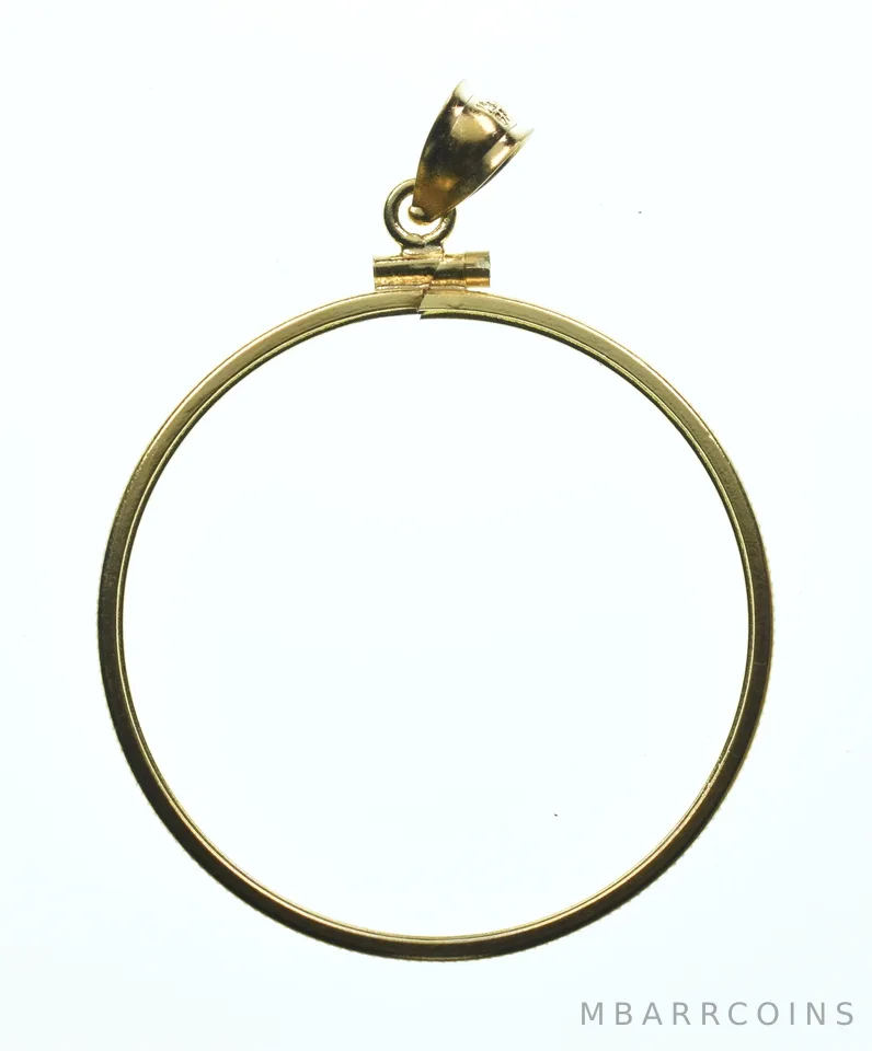 14K Gold Filled 34.3 MM Coin Bezel Pendant Frame Edge *2412