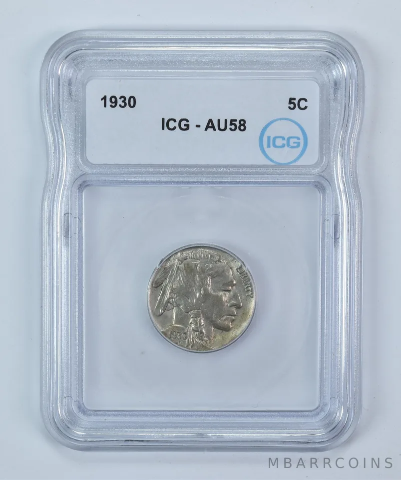 1930 Indian Head Buffalo Nickel AU58 ICG