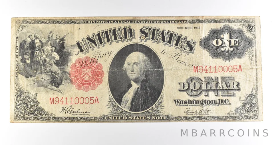 1917 $1 Legal Tender Large Note Red Seal *4530