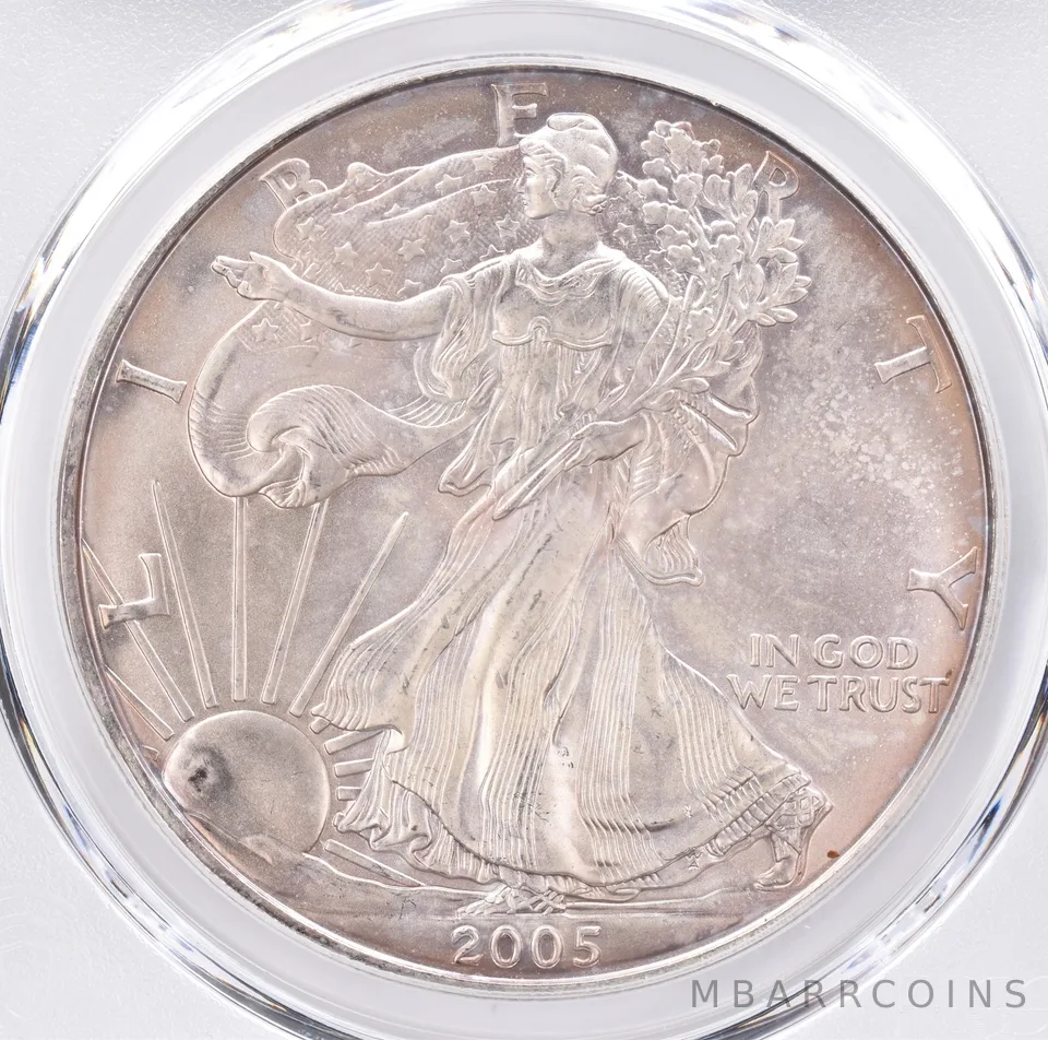 2005 American Silver Eagle MS67 PCGS Beautiful Tone *1314