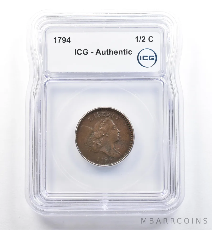 1794 Liberty Cap Half Cent Authentic ICG *6435
