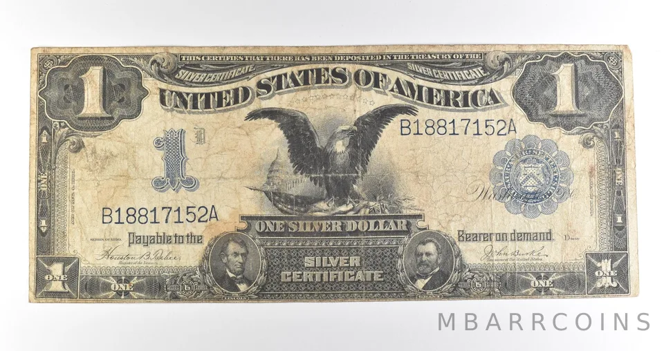 1899 $1 Silver Certificate Black Eagle Blue Seal Large Note *4515