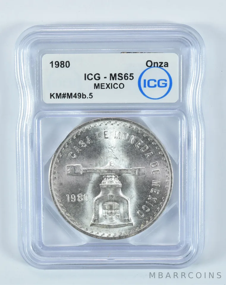 1980 Mexico 1 Onza Silver MS65 ICG