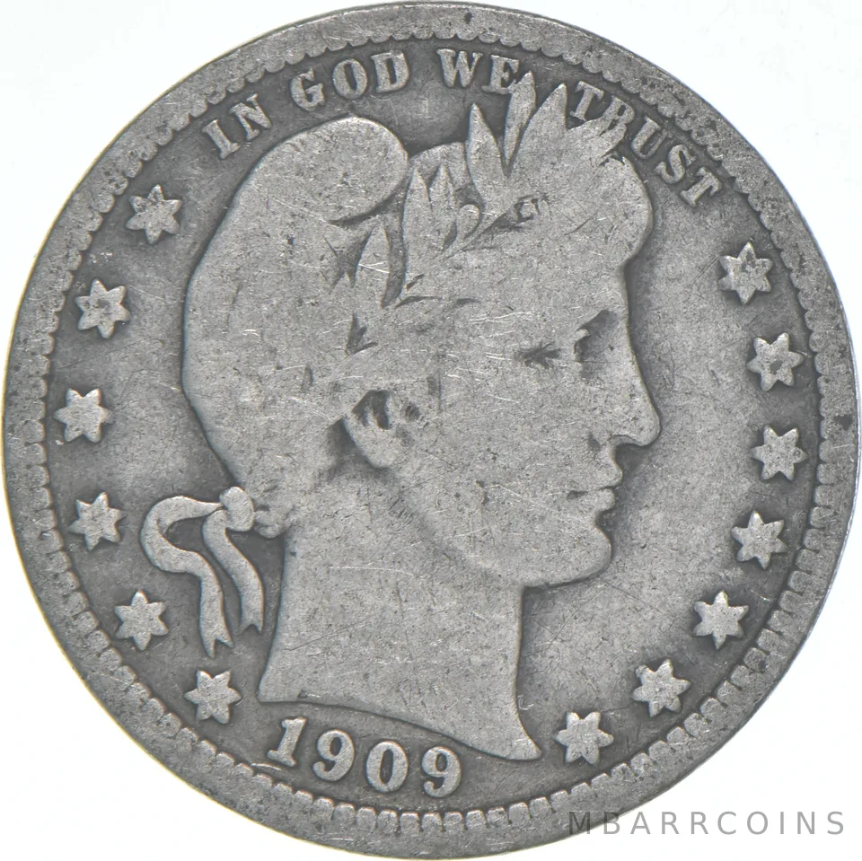 1909 Barber Quarter Average Circ