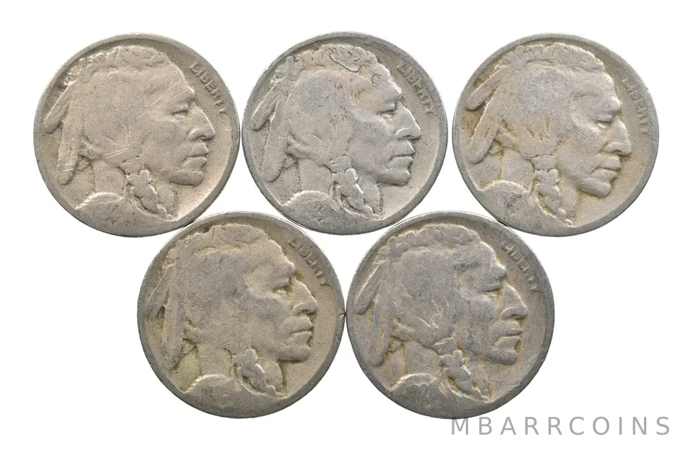 BETTER Lot 1927-D 1928-S 1927-S 1929-D 1928-S Buffalo Nickel Collection *142