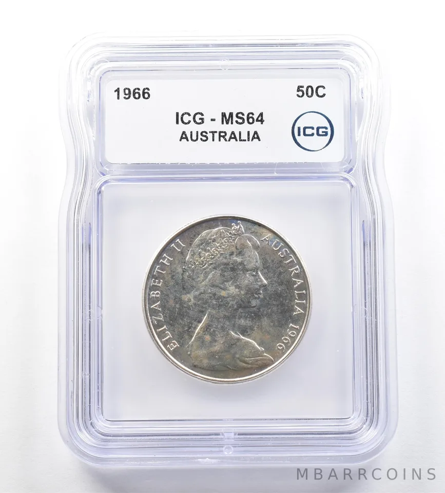 1966 Australia 50 Cents MS64 ICG *7676