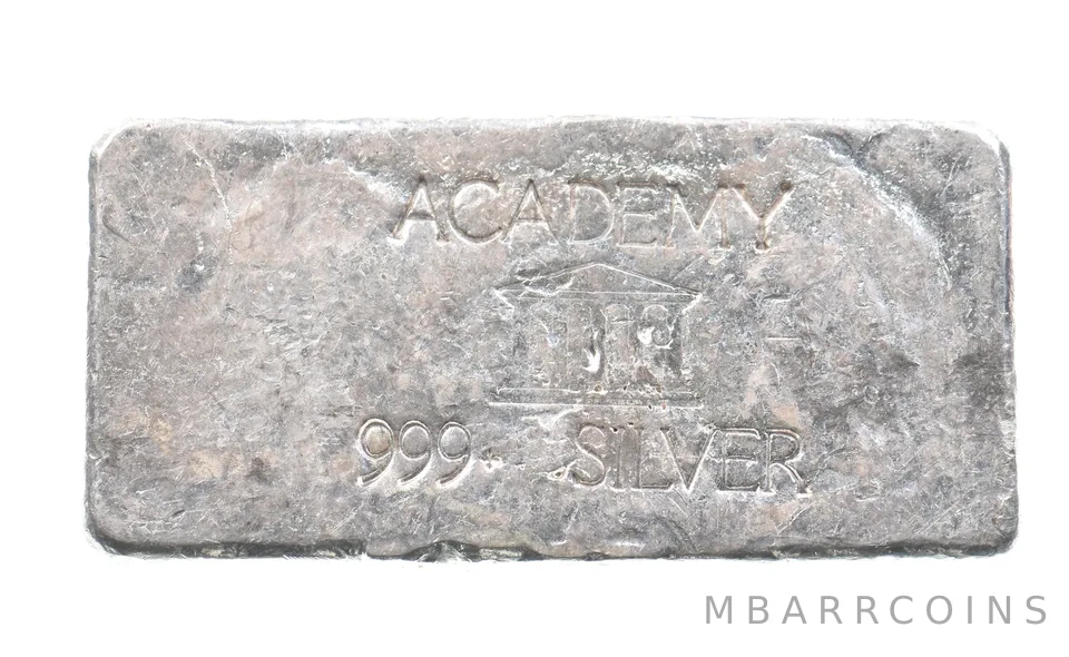 4.96 Troy Oz Silver Bar Academy Vintage Poured Loaf CSRCO Odd *2926