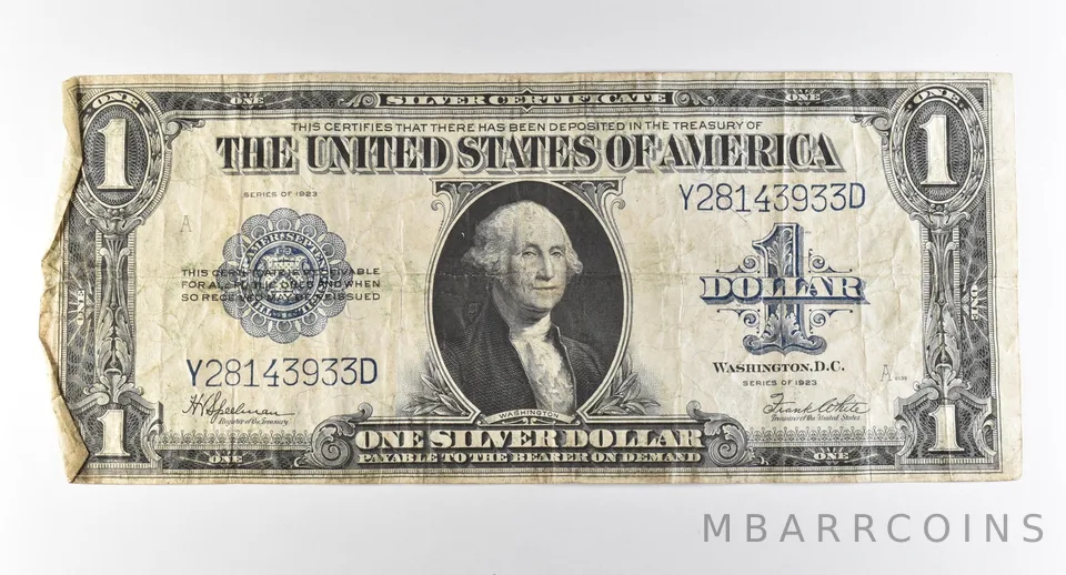 1923 $1 Silver Certificate Large Note Blue Seal *2921