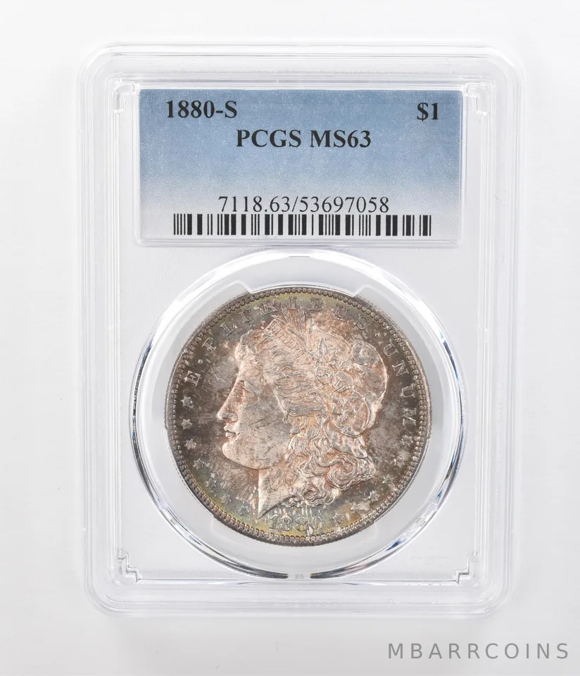 1880-S Morgan Silver Dollar MS63 PCGS Beautiful Tone *1208