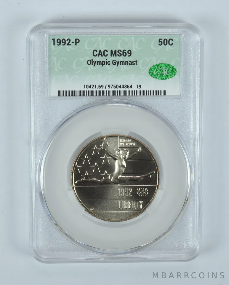 1992-P Olympic Gymnastics Commemorative Half Dollar MS69 CAC CACg