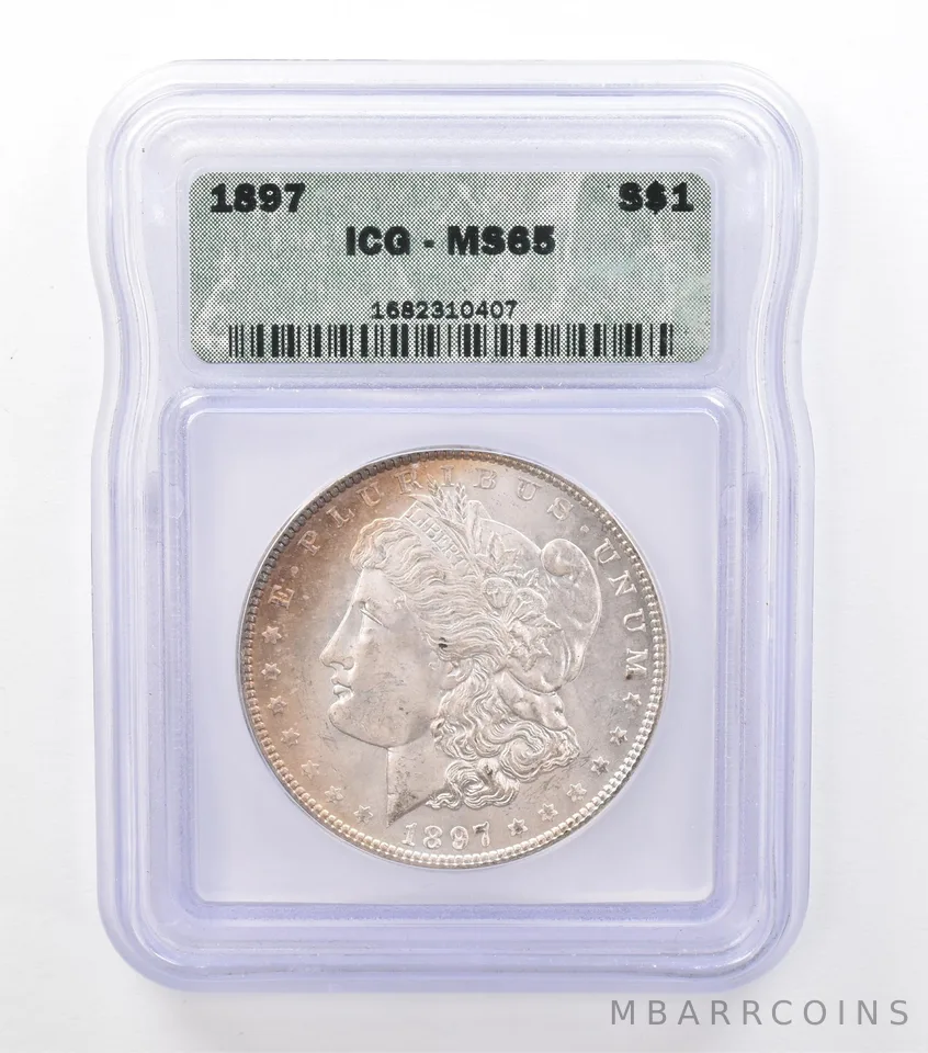 1897 Morgan Silver Dollar MS65 ICG Peripheral Tone *6769