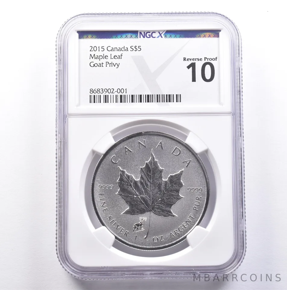 2015 Canada $5 Silver Maple Leaf Goat Privy Reverse Proof 10 NGC NGCX a9152