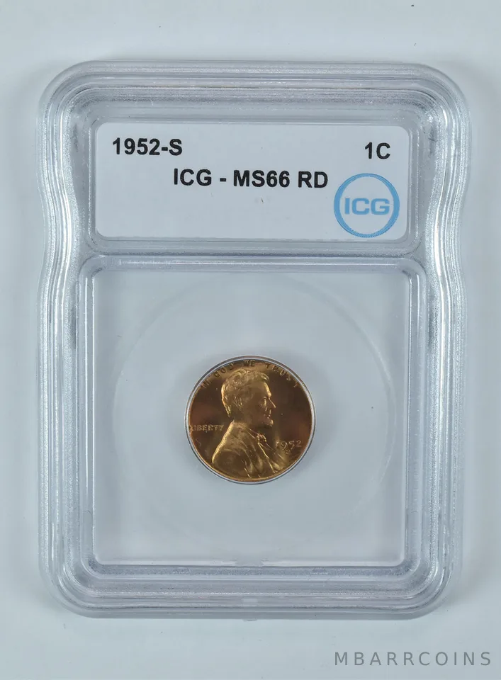 1952-S Lincoln Wheat Cent MS66 RD ICG