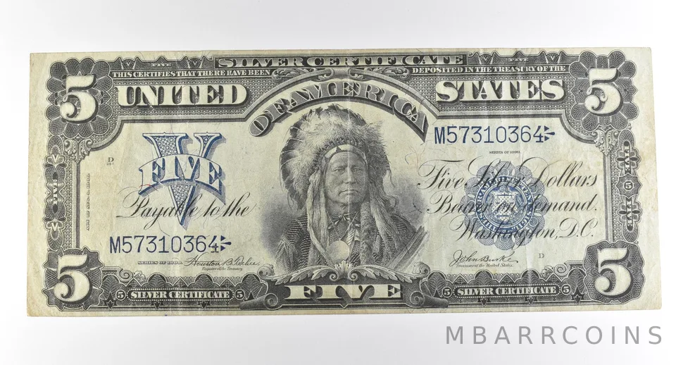 1899 $5 Silver Certificate Large Note Blue Seal *3724