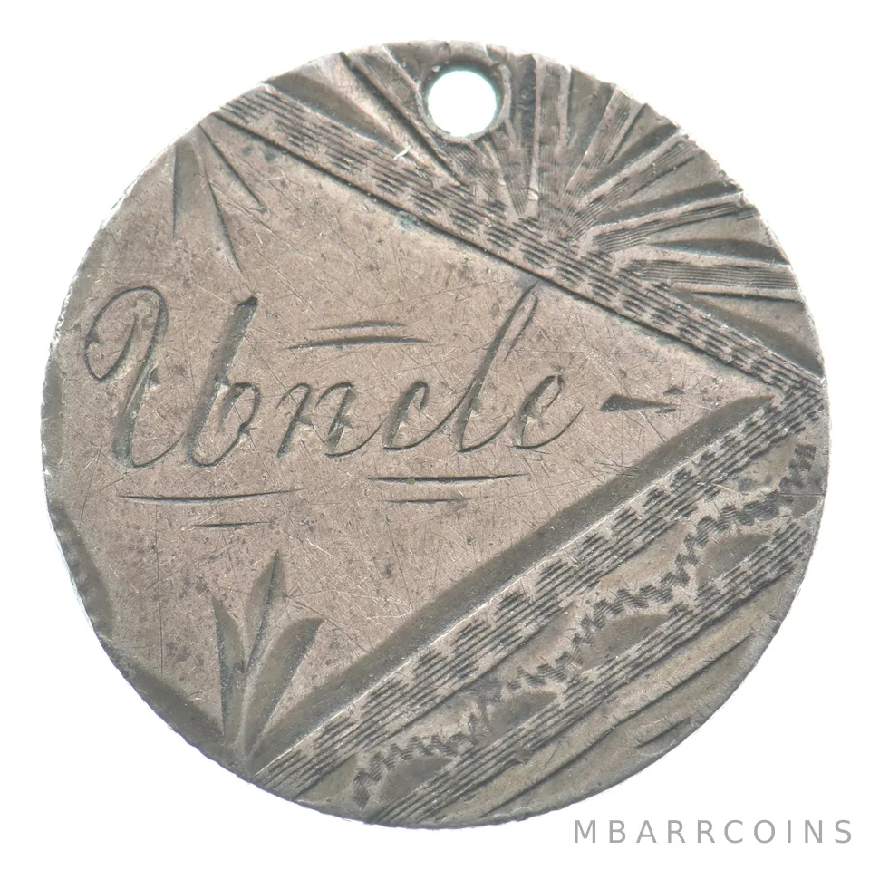 1885 Seated Liberty Dime Love Token "Uncle" Victorian *5492